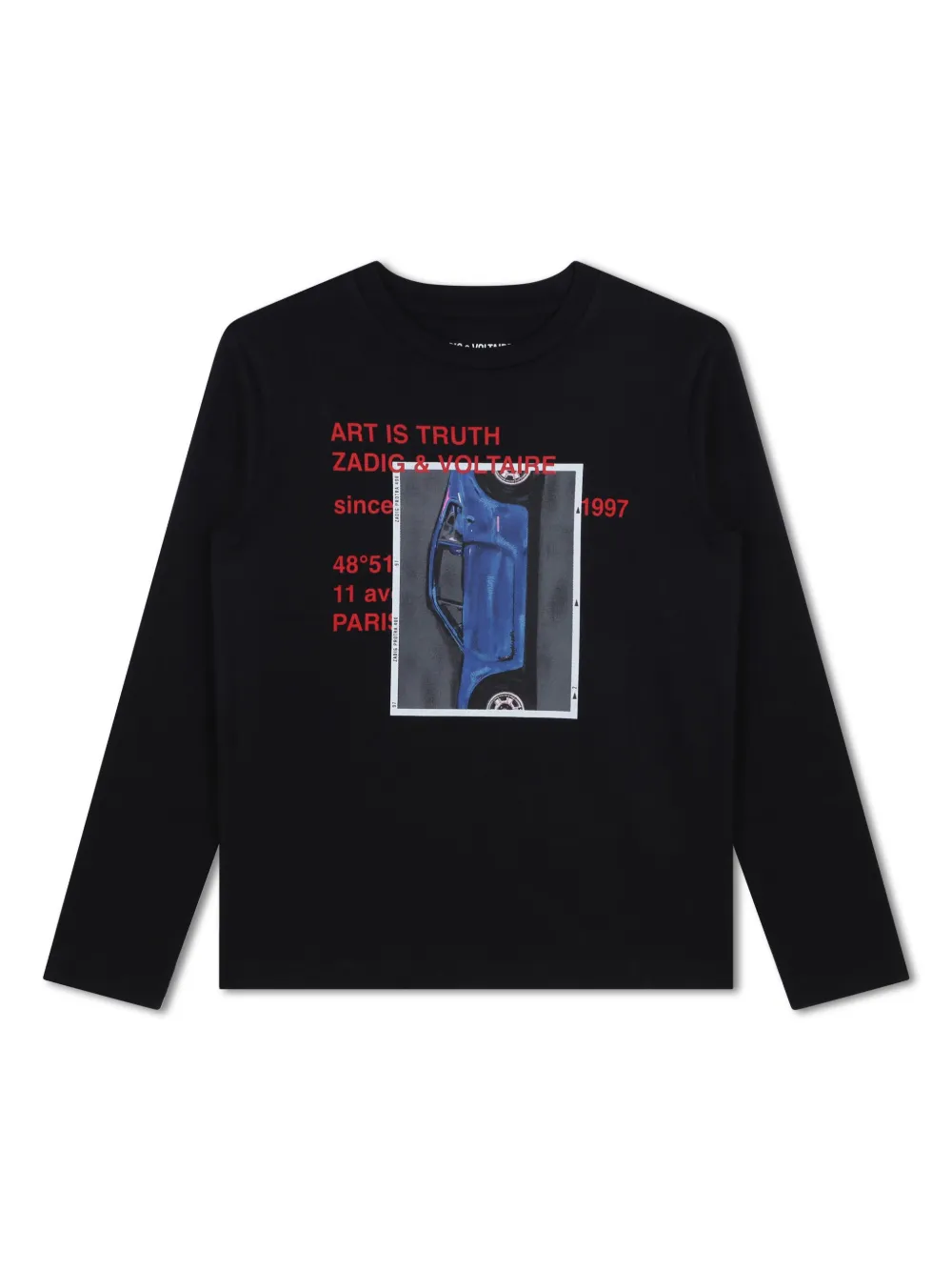 

Футболка с графичным принтом Zadig & Voltaire Kids, черный