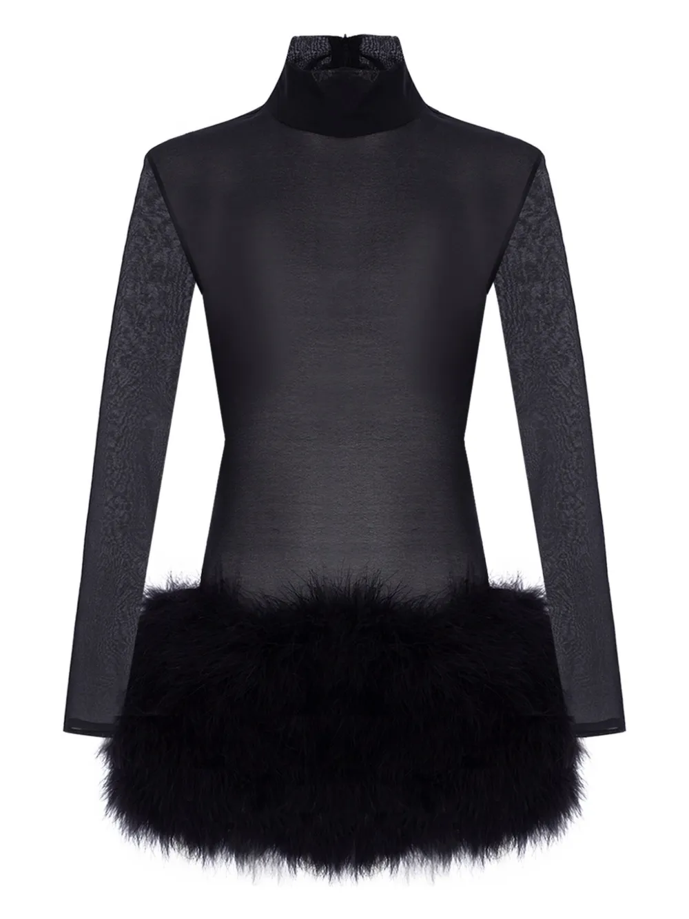 

Мини-платье Elly In Mystere с отделкой из перьев The New Arrivals Ilkyaz Ozel, черный
