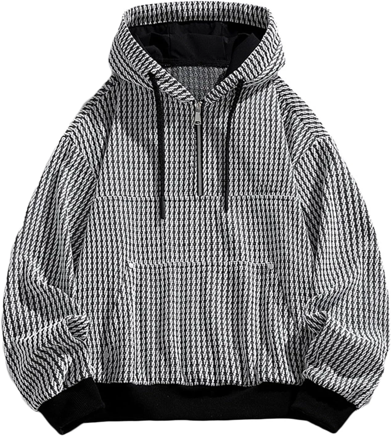 

Мужская худи Cambkatl с полумолнией, текстурированная, свободного кроя, с карманом