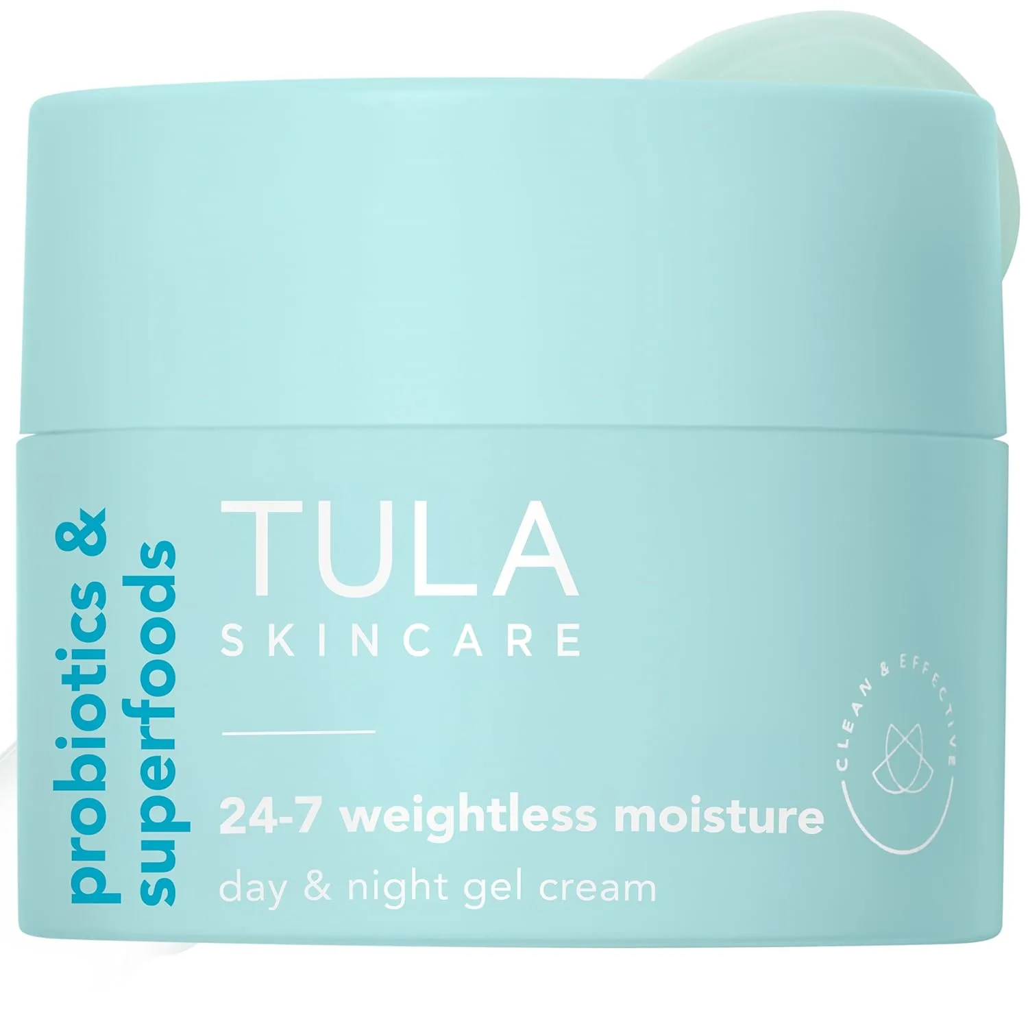 Набор из двух увлажняющих кремов TULA Skin Care 24-7 Weightless Moisture Day & Night Cream Duo - легкий антивозрастной гель-крем для лица, 1,5 унции + дорожный размер 0,5 унции, 2 предмета. — фото 2