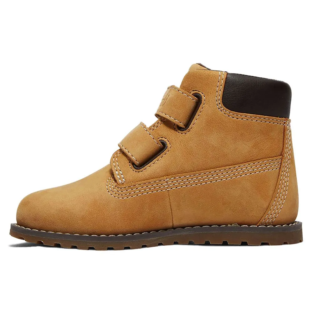 Детские ботинки Timberland Pokey Pine Hook&Loop кожаные на липучках, светло-коричневый — фото 3