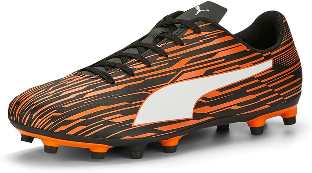 Мужские футбольные бутсы Puma Rapido III для твердого грунта, черно-белый — фото 3
