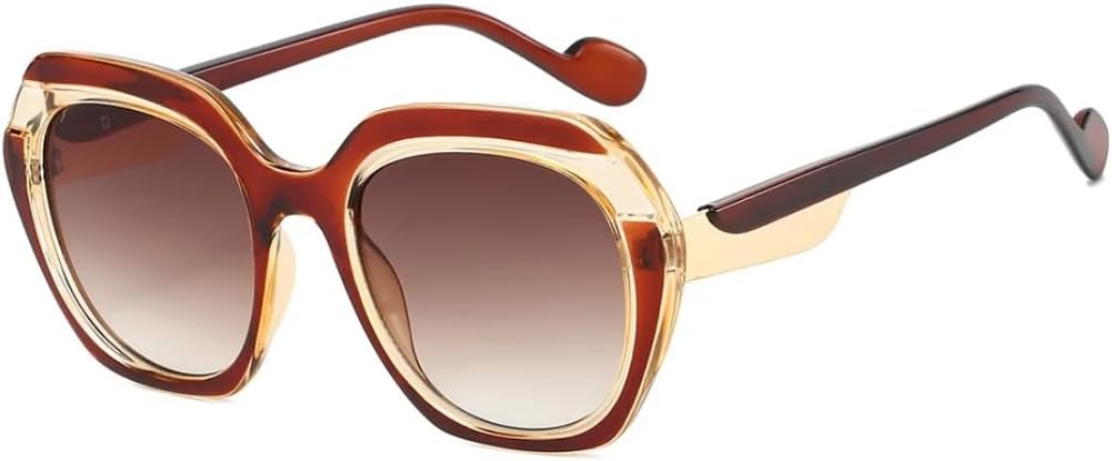 

Ретро леопардовый градиентный овальный дизайн, женские солнцезащитные очки, роскошная оправа в тон, модный тренд для мужчин, защита от УФ-излучения UV400 VVTWSSW, Brown