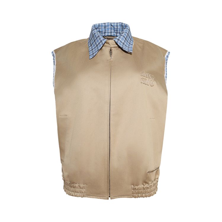 

Утепленный жилет Miu Miu Chino Vest 'Cord', желто-коричневый