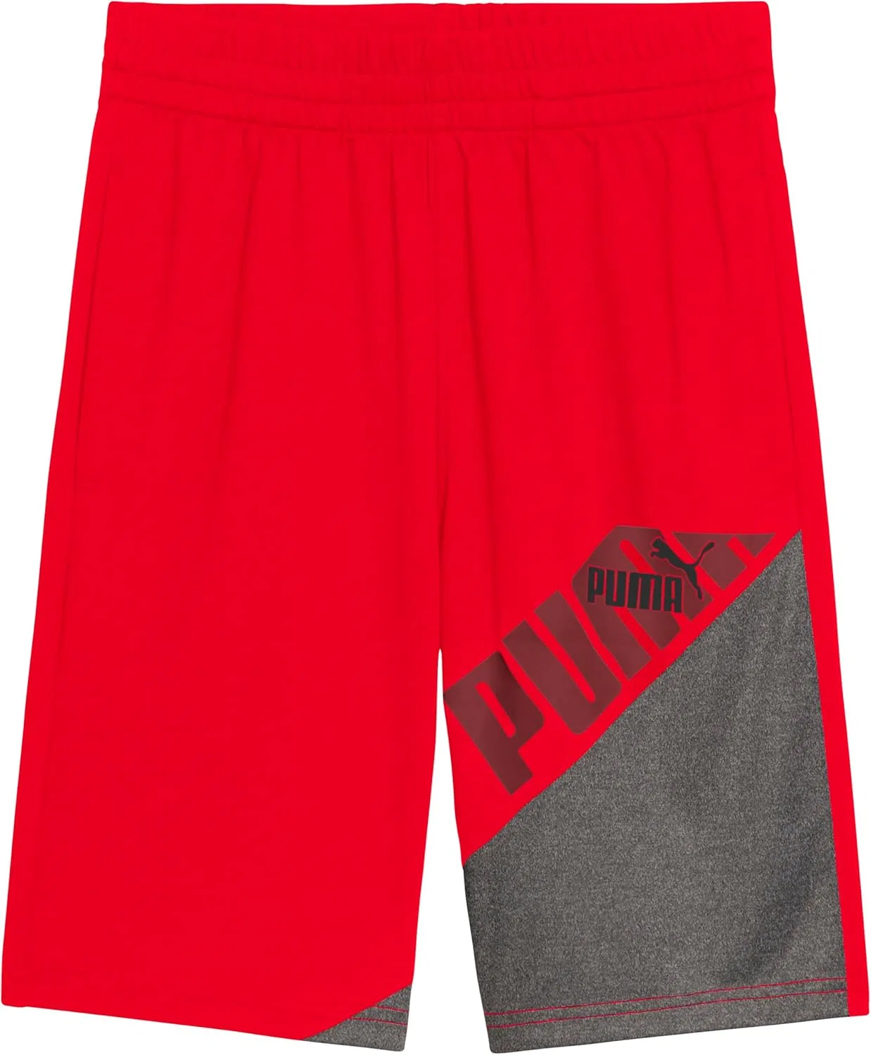 Детские спортивные шорты Puma Essential, с логотипом и принтом, эластичный пояс, Medium Red