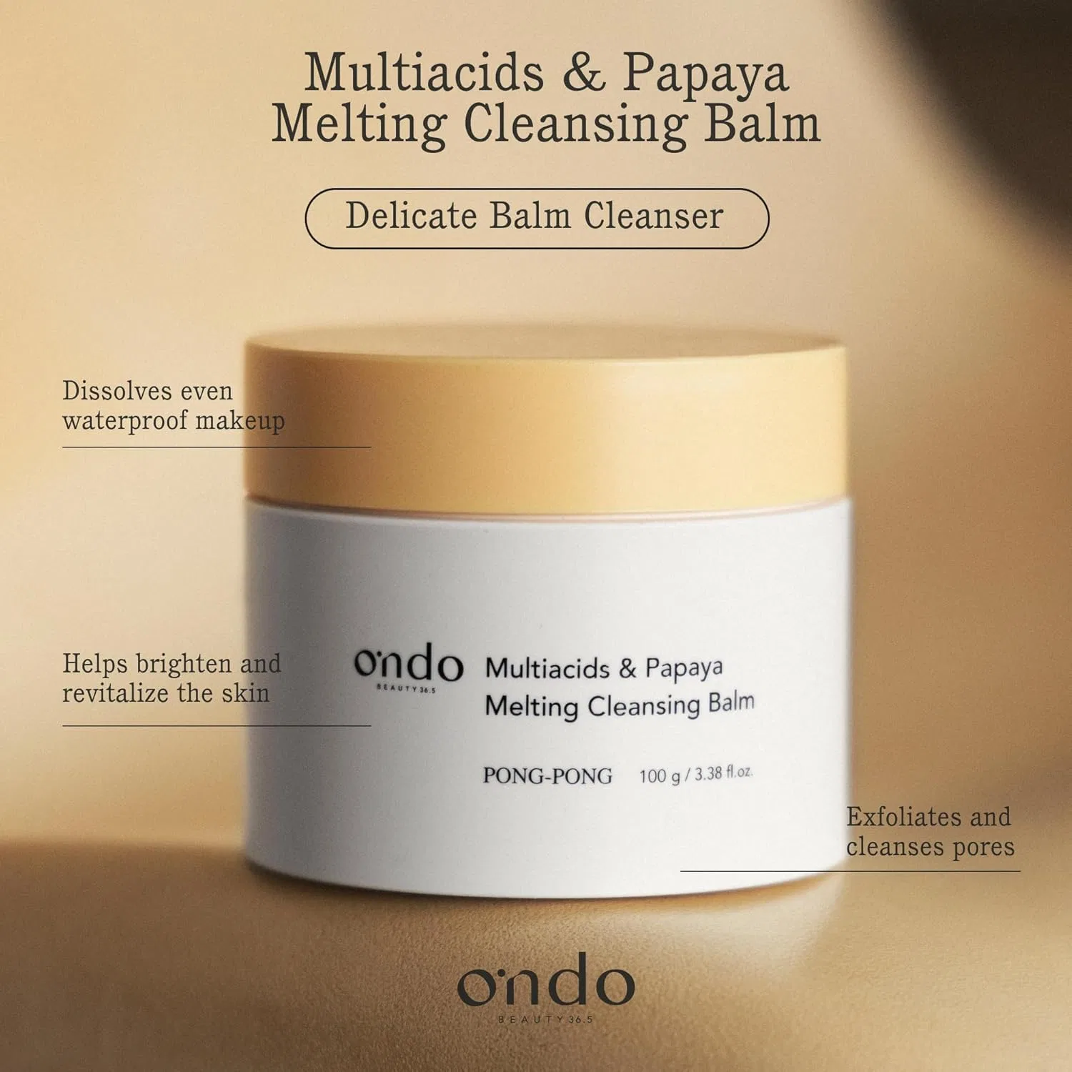Средство для снятия макияжа Ondo — Очищающий бальзам для лица Beauty .5 MULTIACIDS & PAPAYA, 100 г — фото 2