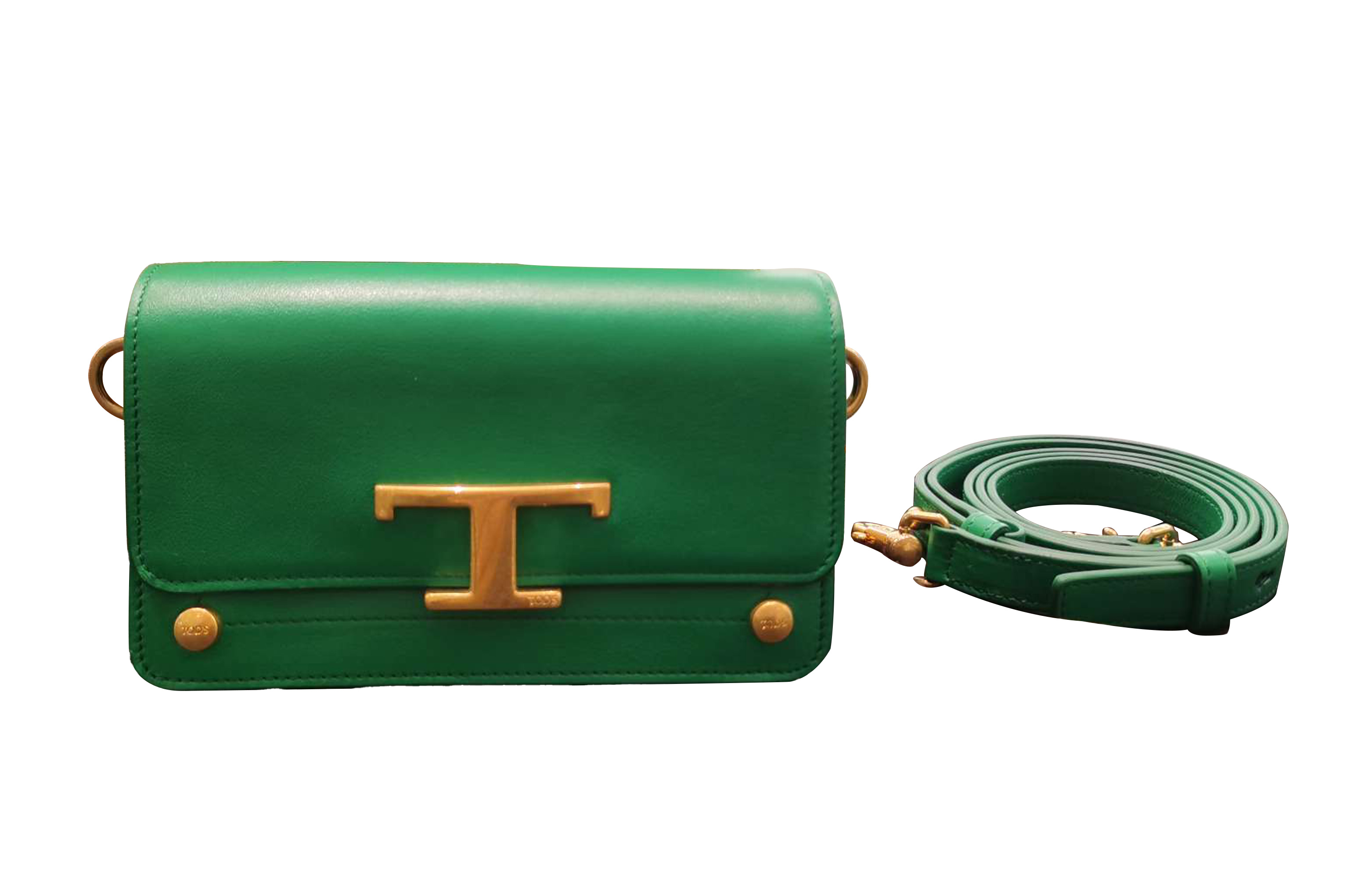 

TOD'S Вневременная женская зеленая мини-сумка из коровьей кожи через плечо кросс-боди