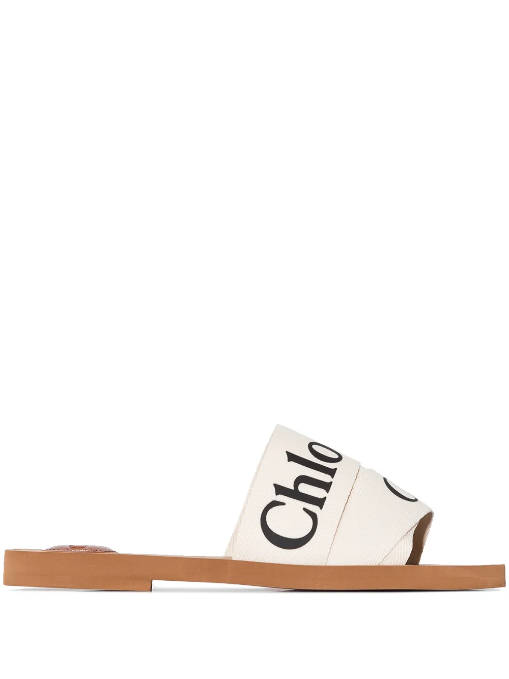 Босоножки Woody с логотипом CHLOÉ, белый
