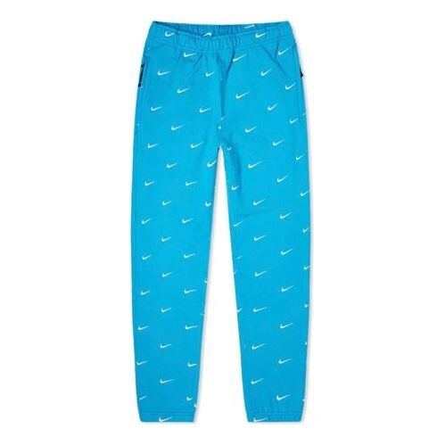 

Брюки Men's Nike NRG Swoosh Logo Full Print Straight Sports Pants/Trousers/Joggers Blue, синий