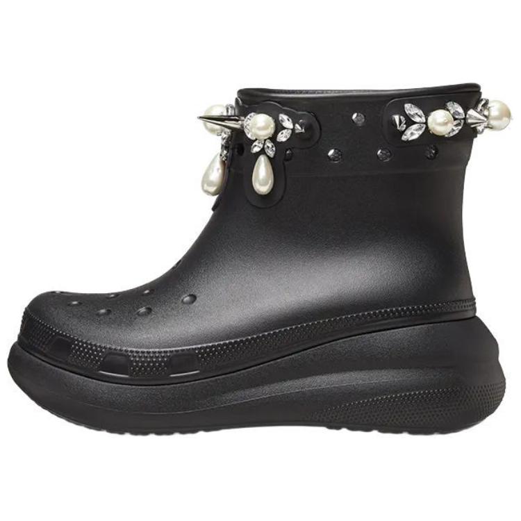 Женские полусапоги Crocs Crush Simone Rocha с декором, черный