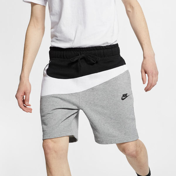 Шорты sak as m nsw hbr colorblock large logo splicing elastic waistband sports shorts gray Nike, серый — фото 2