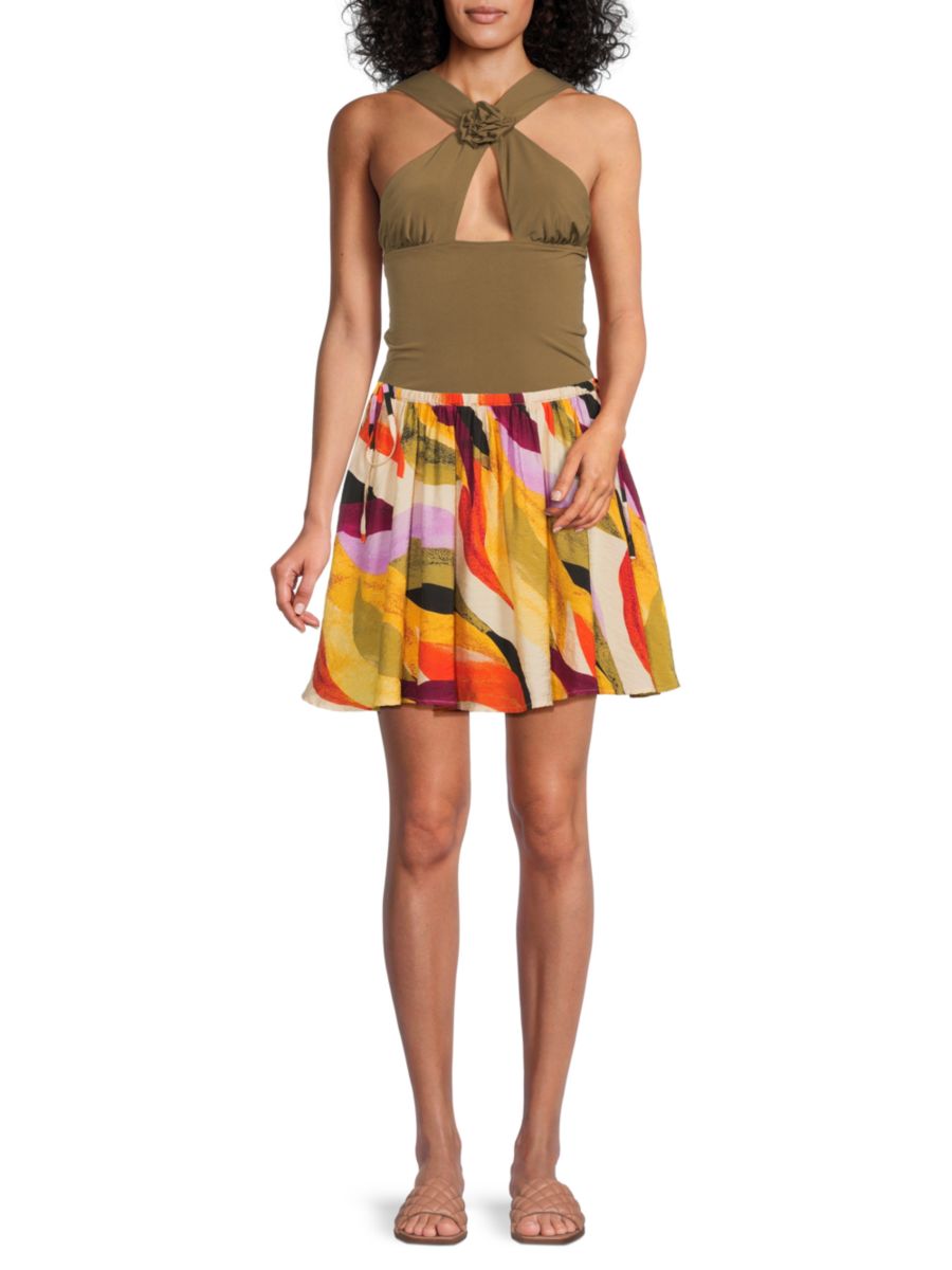 

Мини-юбка Tilly с абстрактным принтом и складками Vero Moda, цвет Yellow Multi