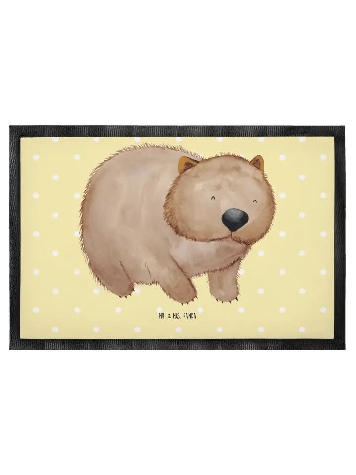 

Коврик для ног Mr. & Mrs. Panda, желтый пастельный