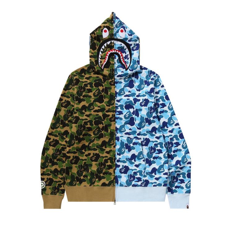 

Худи BAPE ABC Camo Crazy Shark Full Zip Hoodie, Green/Blue