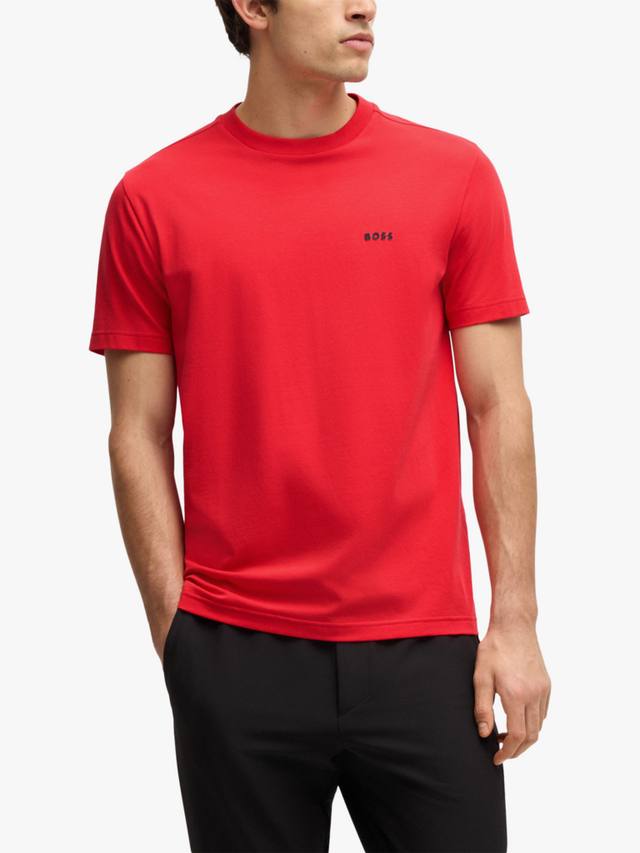 

Футболка из эластичного джерси с логотипом HUGO BOSS, цвет Open Red
