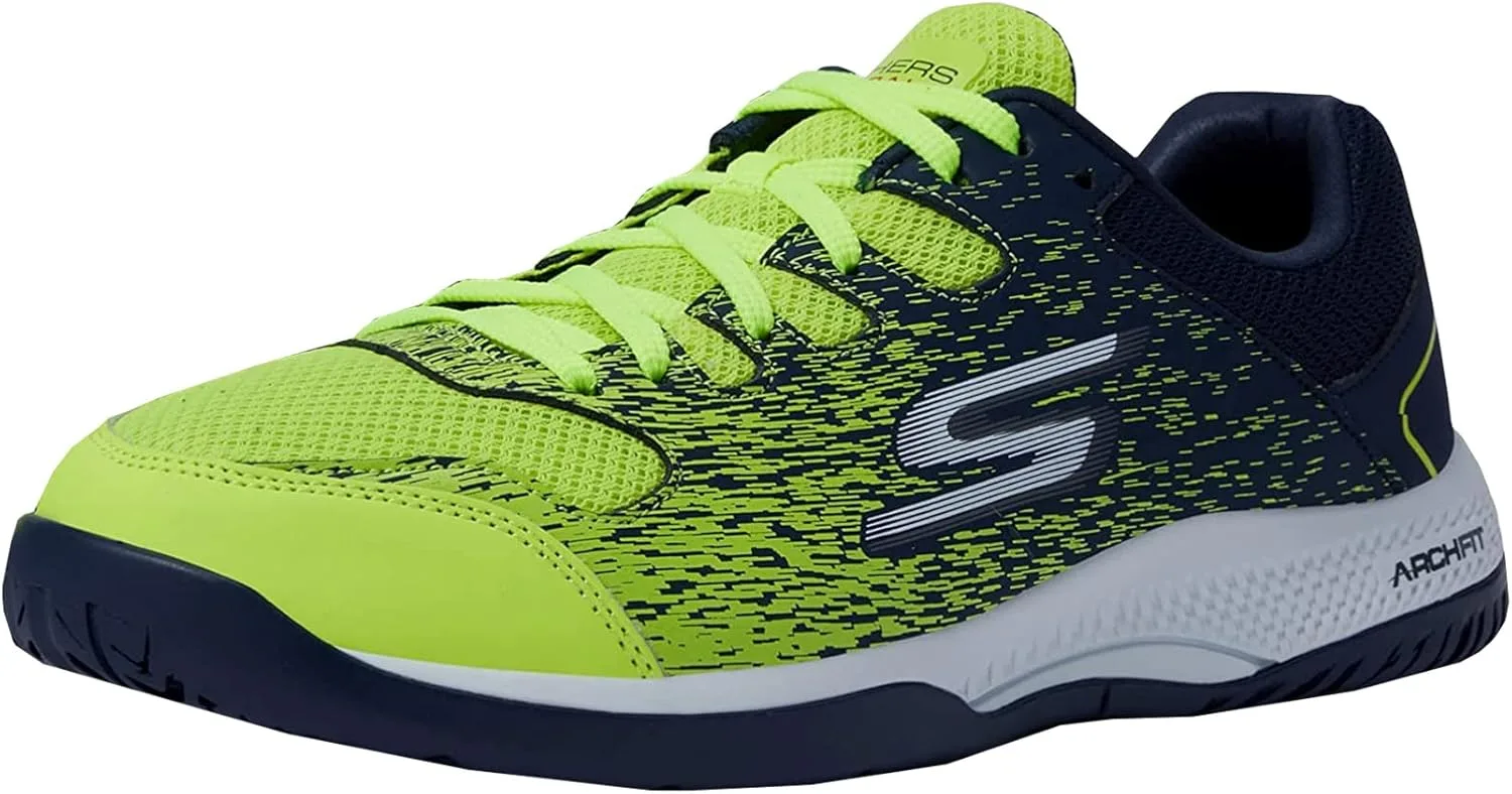 Мужские кроссовки Skechers Viper Court - спортивные кроссовки для пиклбола, подходящие для игры в помещении и на открытом воздухе, с поддержкой свода стопы, темно-синий/желтый
