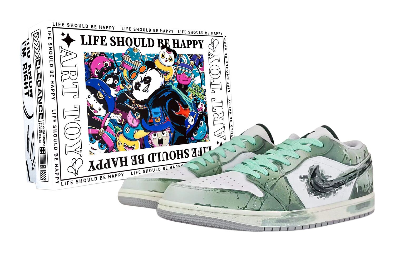 

Air 1 Fairyland, Ruined устойчивые к истиранию низкие винтажные баскетбольные кроссовки для мужчин Jordan, зеленый/белый