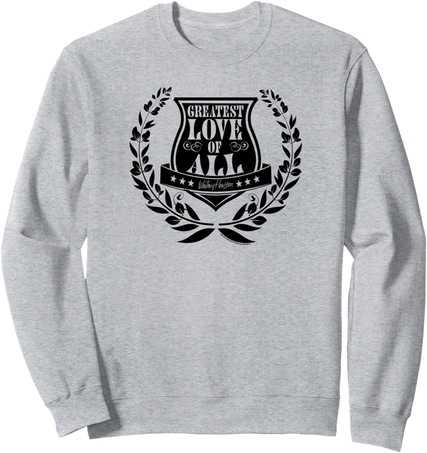 

Толстовка с надписью «Уитни Хьюстон: Величайшая любовь всех времен» Whitney Houston, серый