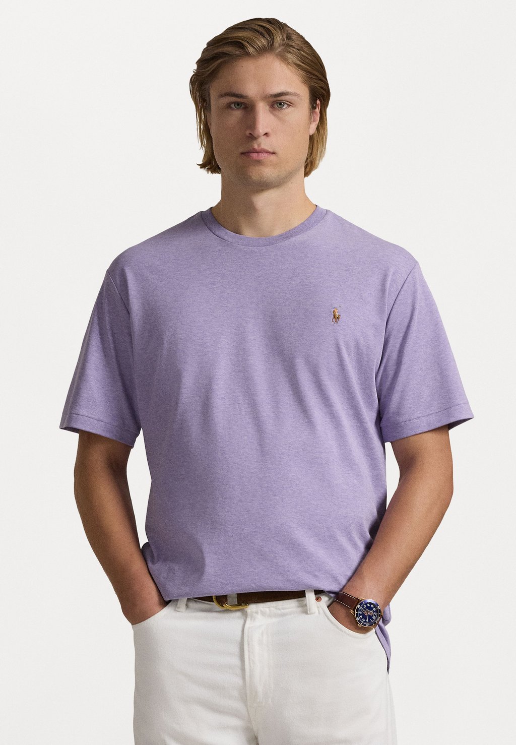 

Базовая футболка SOFT COTTON CREWNECK T-SHIRT Polo Ralph Lauren Big & Tall, сиреневый