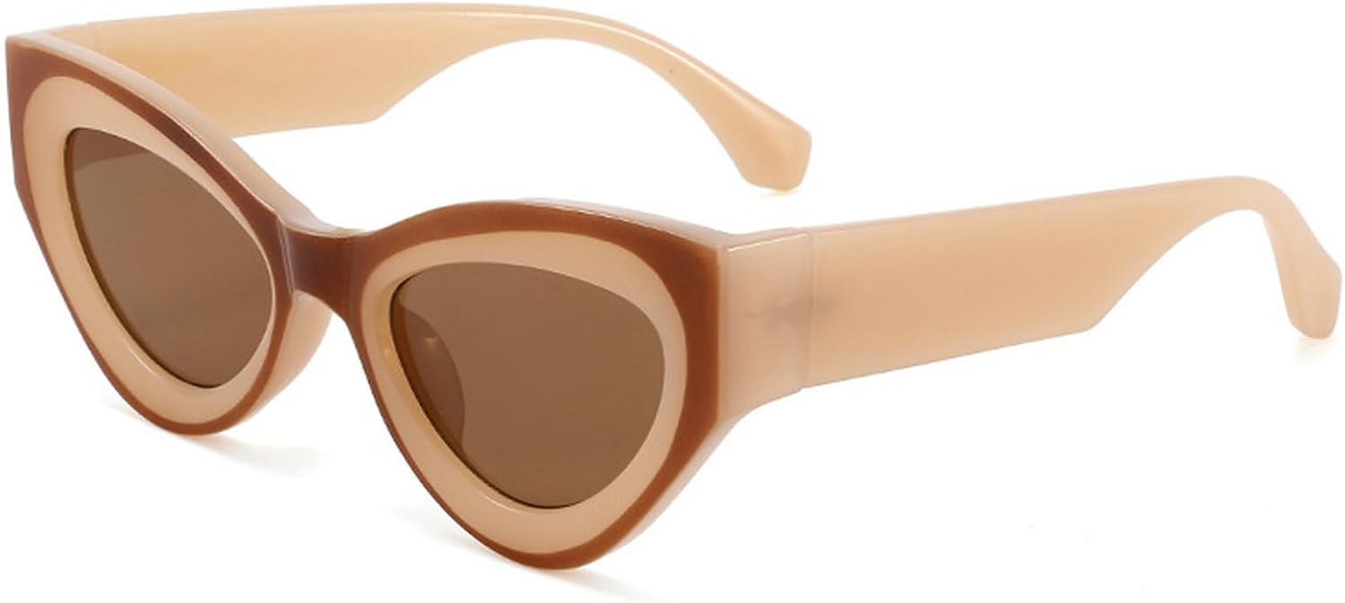 

Большие ретро-солнцезащитные очки «кошачий глаз» для женщин, модные градиентные очки с защитой от УФ-излучения UV400, стильные женские черные с синим оттенком mincl, C1