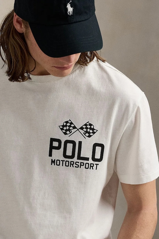 Хлопковая футболка Sscnclsm1 с коротким рукавом Polo Ralph Lauren, белый — фото 4