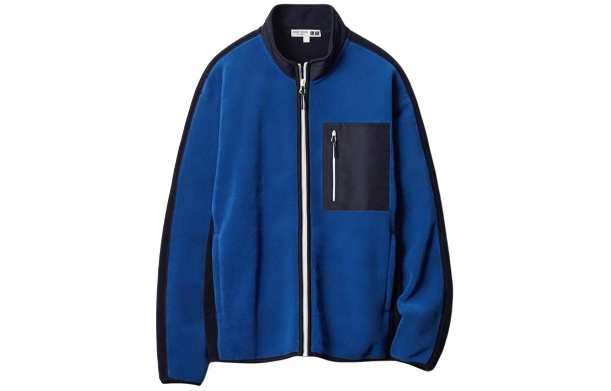UNIQLO Куртка JW Anderson из велюра унисекс синего цвета, Navy Blue — фото 3