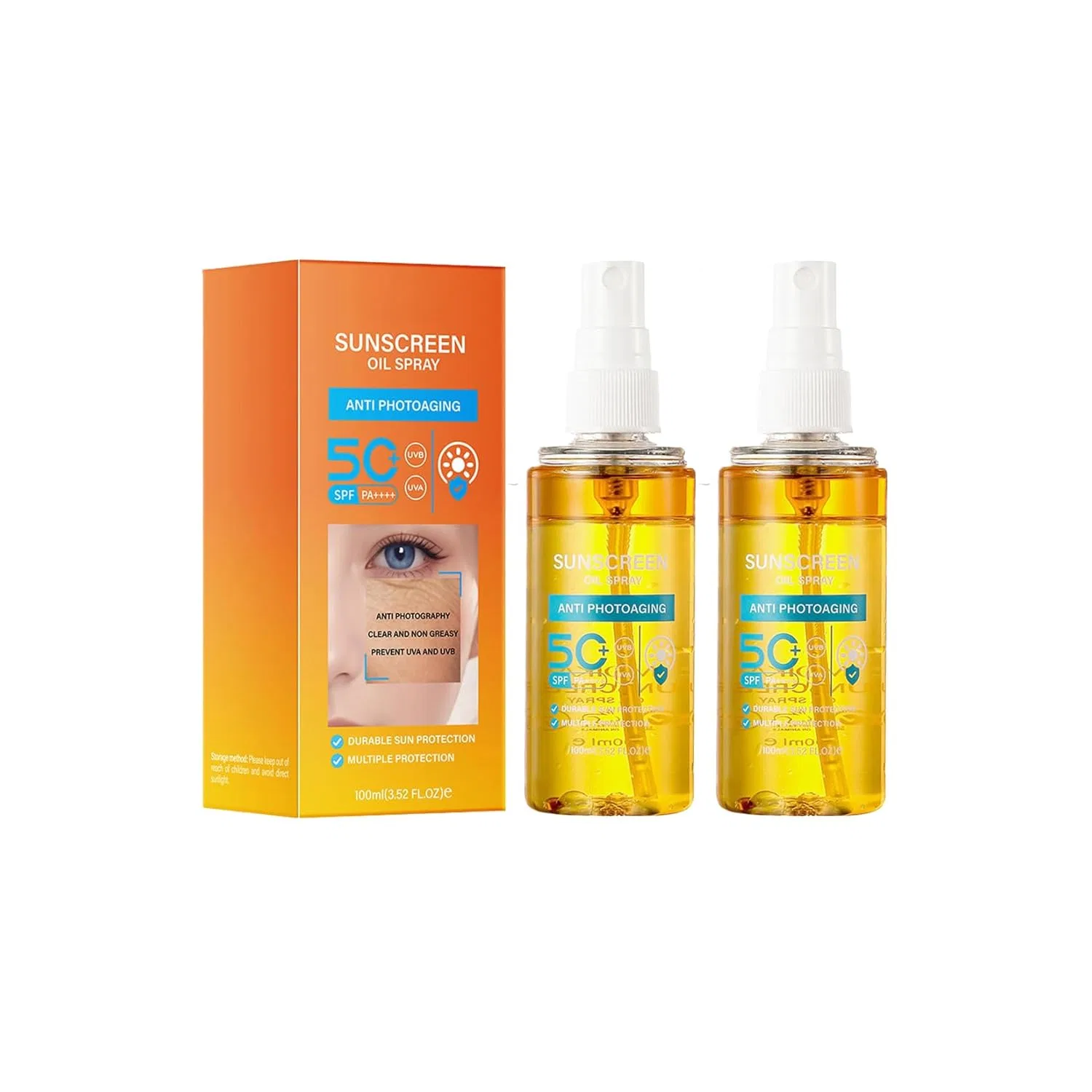 Водостойкий солнцезащитный спрей SPF 50, 2 шт. Generisch