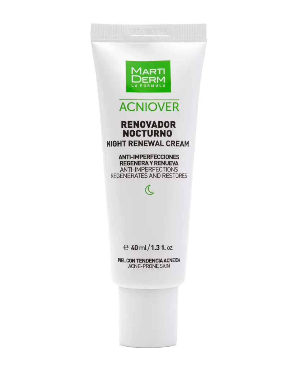 Крем для лица MartiDerm — Ночной обновляющий препарат Acniover, 40 мл