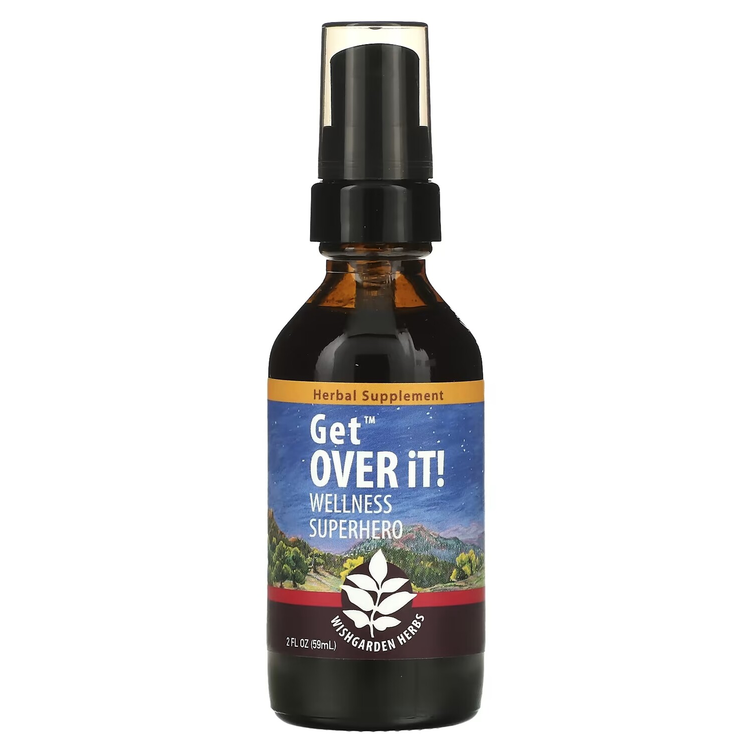 

Растительная добавка WishGarden Herbs Get Over It Wellness Superhero, 59 мл