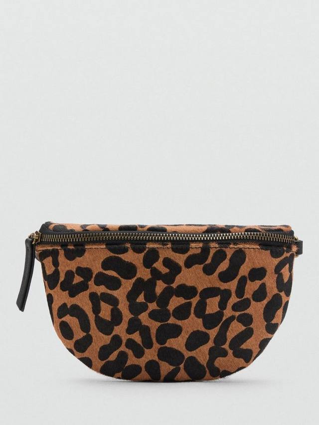 

Кожаная сумка через плечо с леопардовым принтом Mango, Brown/Multi