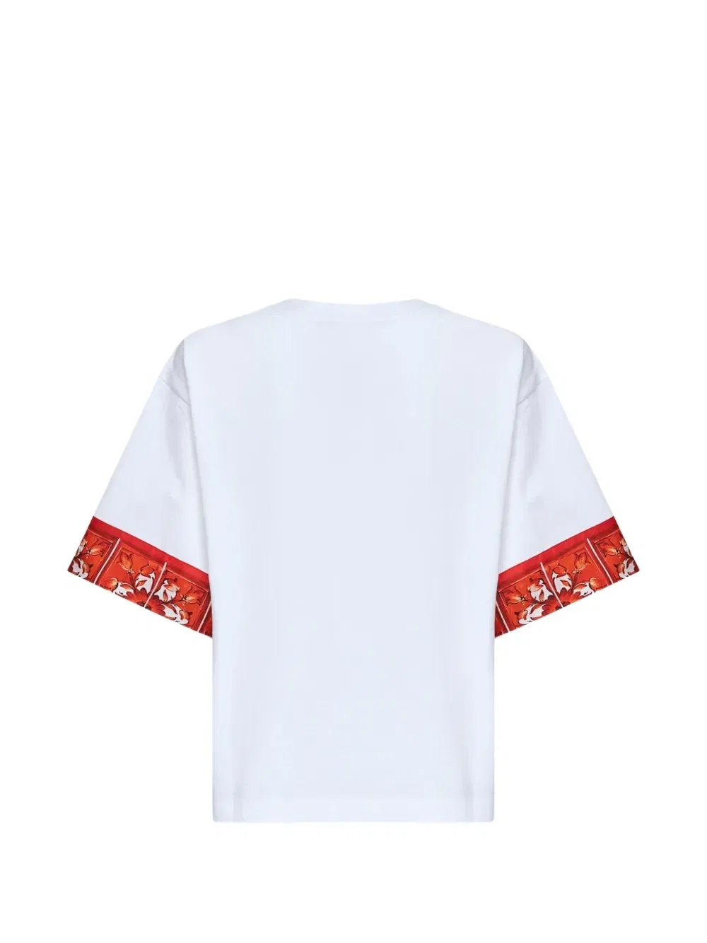 Футболка с принтом "Майолика" и вышитым логотипом DOLCE & GABBANA, белый — фото 2