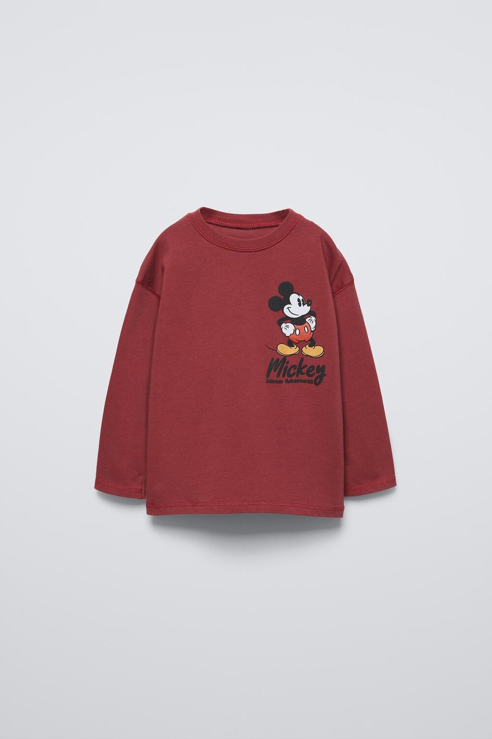 

Футболка с тисненым рисунком микки маус и друзья disney ZARA, бордо