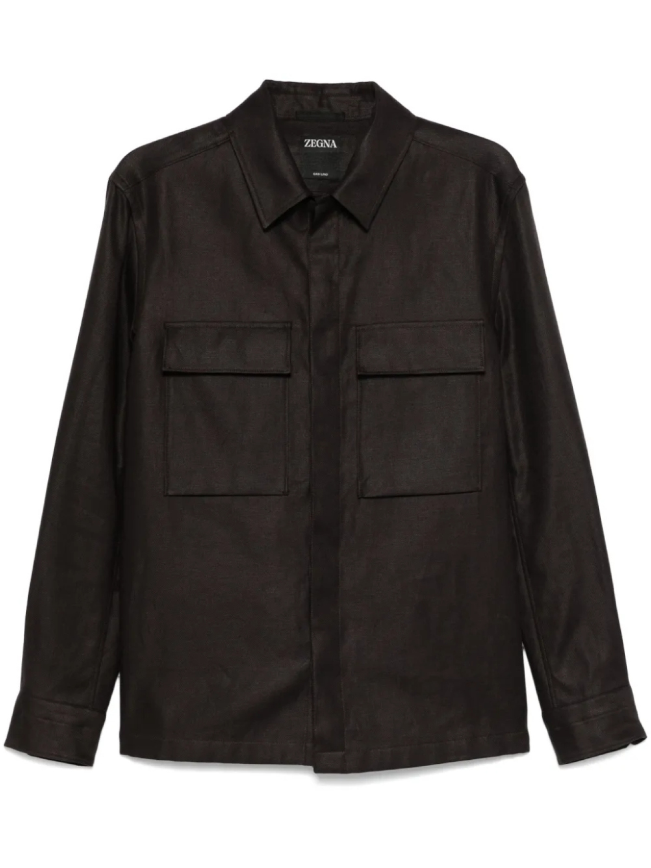 

Льняная рубашка Zegna, коричневый