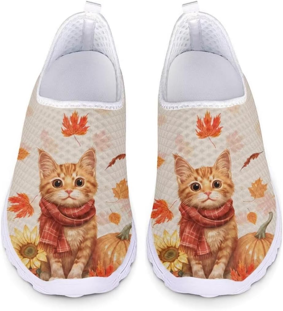 

Дышащие кроссовки из сетки для мужчин и женщин, на пятке, для бега и тренировок, на все сезоны Xixirimido, Cute Cat