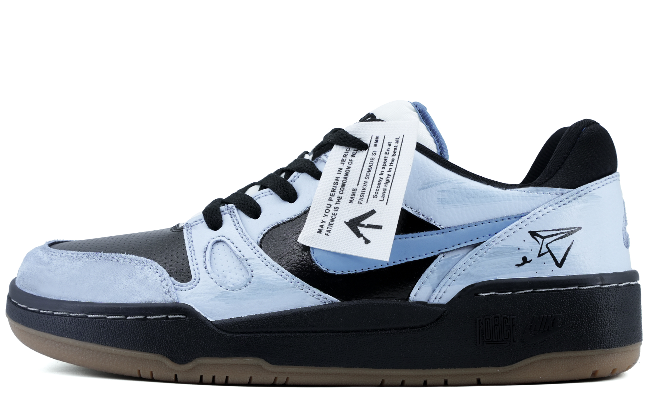 

Nike Легкие и дышащие низкие кроссовки для скейтбординга Full Force, мужские, черно-синие