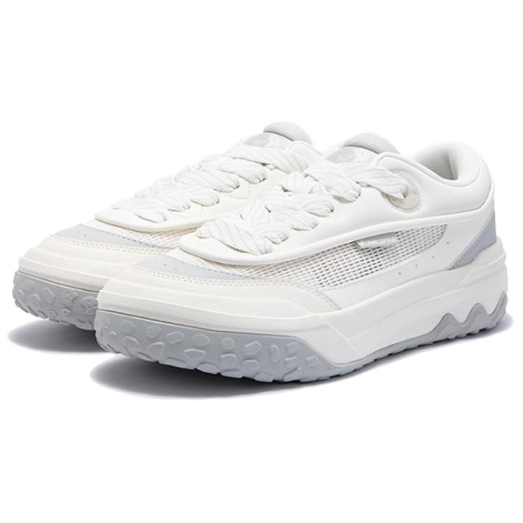 Мужские белые низкие скейтерские кроссовки Slip Resistant Abrasion Resistant 361°, feather белый photon серый — фото 4
