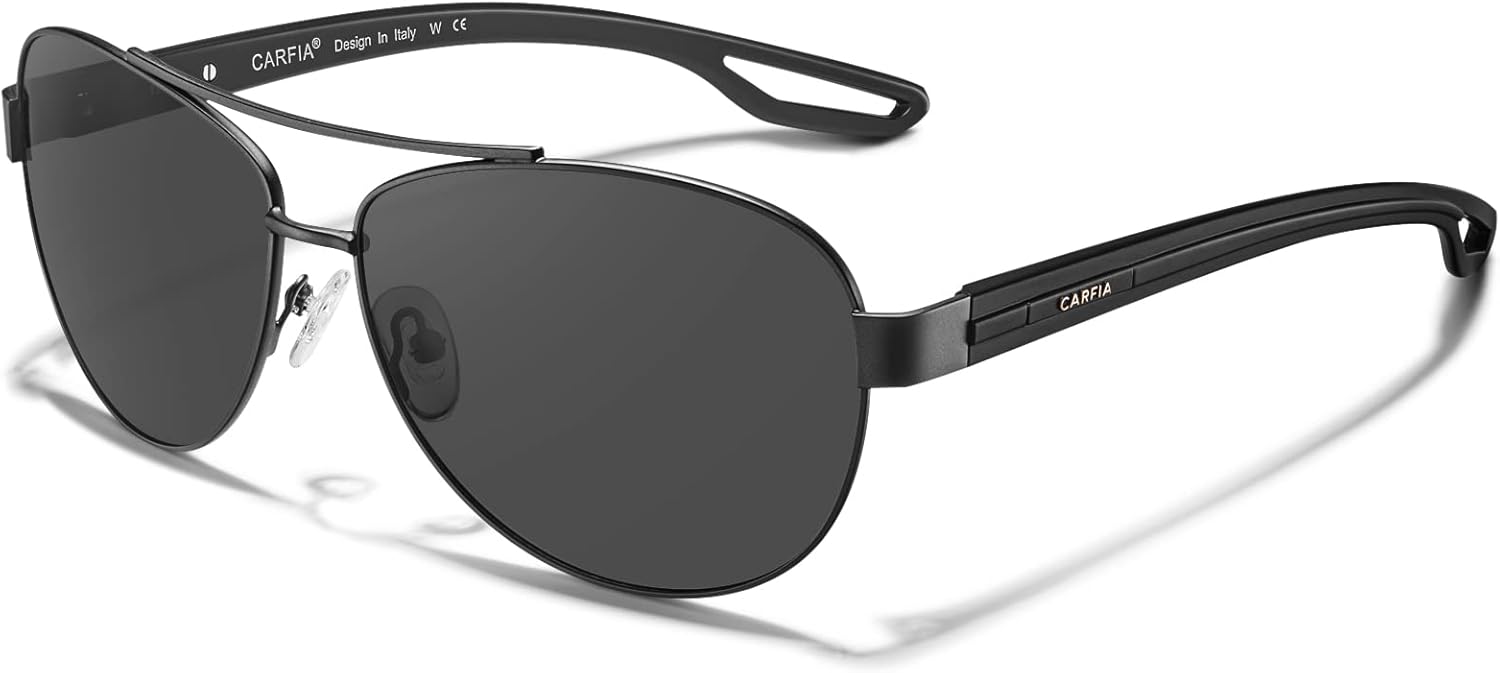 

Поляризованные солнцезащитные очки CARFIA для женщин, защита от УФ-излучения, сверхлегкая и удобная металлическая оправа, очки для вождения CA3210, 4. Grey Lens Matte Metal Frame