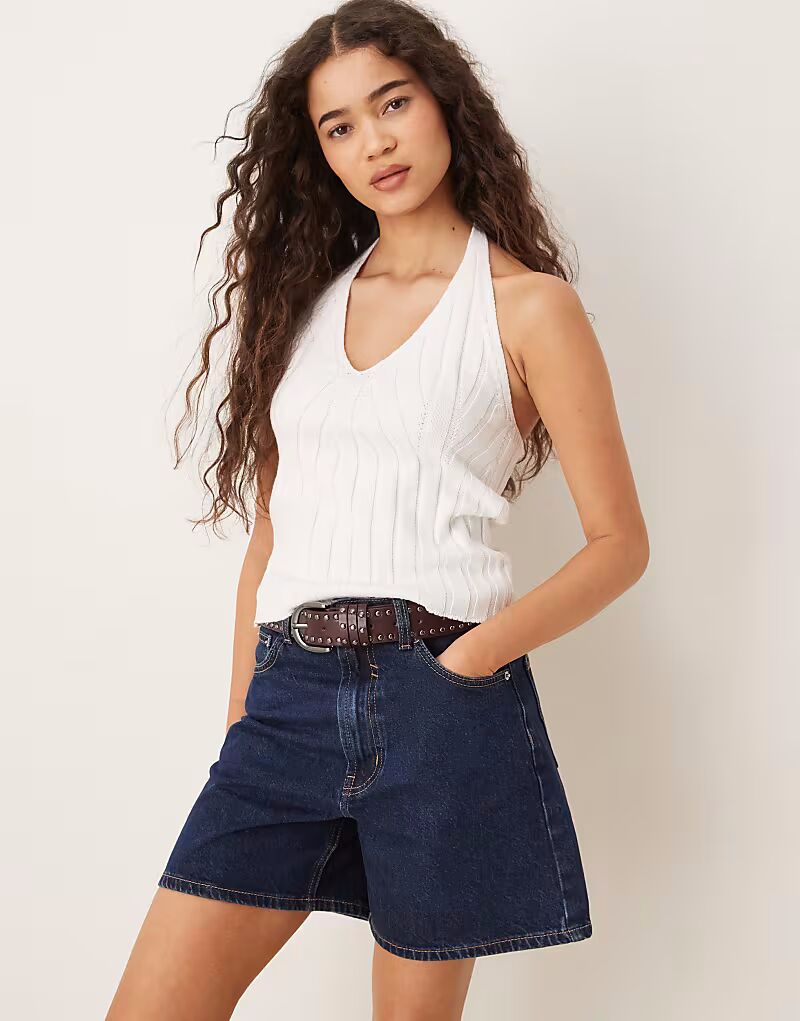 

Топ-халтер с широкими резинками ASOS DESIGN белого цвета