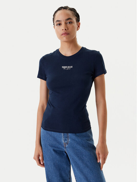 

Облегающая футболка Essential DW0DW20913 Tommy Jeans, синий