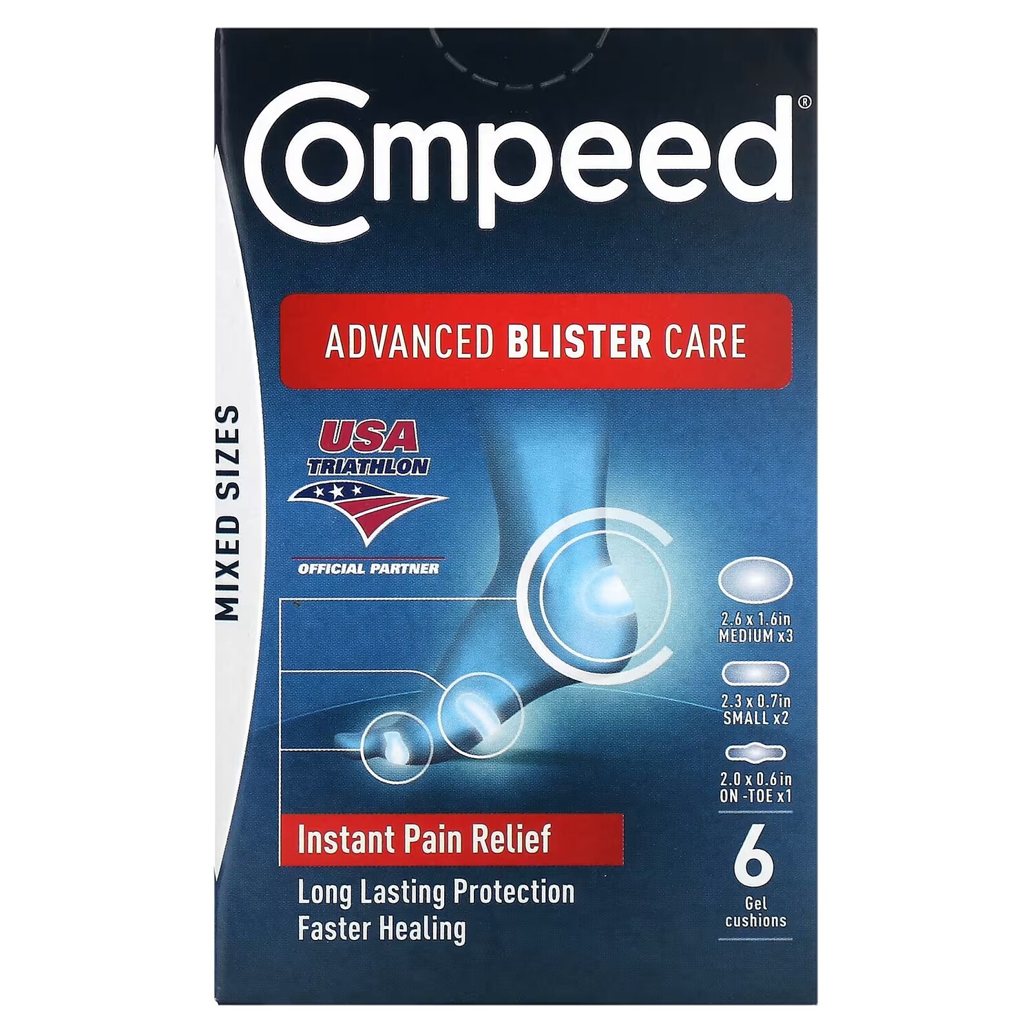 

Пластырь Compeed Advanced Blister Care, 6 гелевых подушечек, смешанные размеры