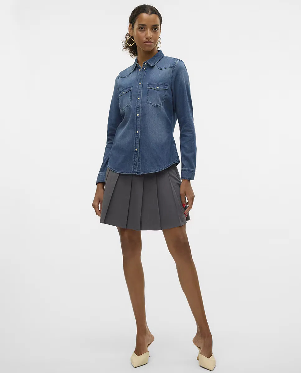 

Женская джинсовая рубашка с нагрудными карманами Vero Moda, цвет Índigo