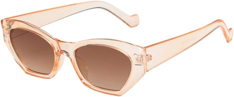 

Солнцезащитные очки «кошачий глаз» неправильной формы для женщин и мужчин, винтажные, прозрачные, конфетного цвета, модные, с защитой от УФ-излучения Polygon UV400 (цвет «шампань») TVTBBVV, Champagne Tea