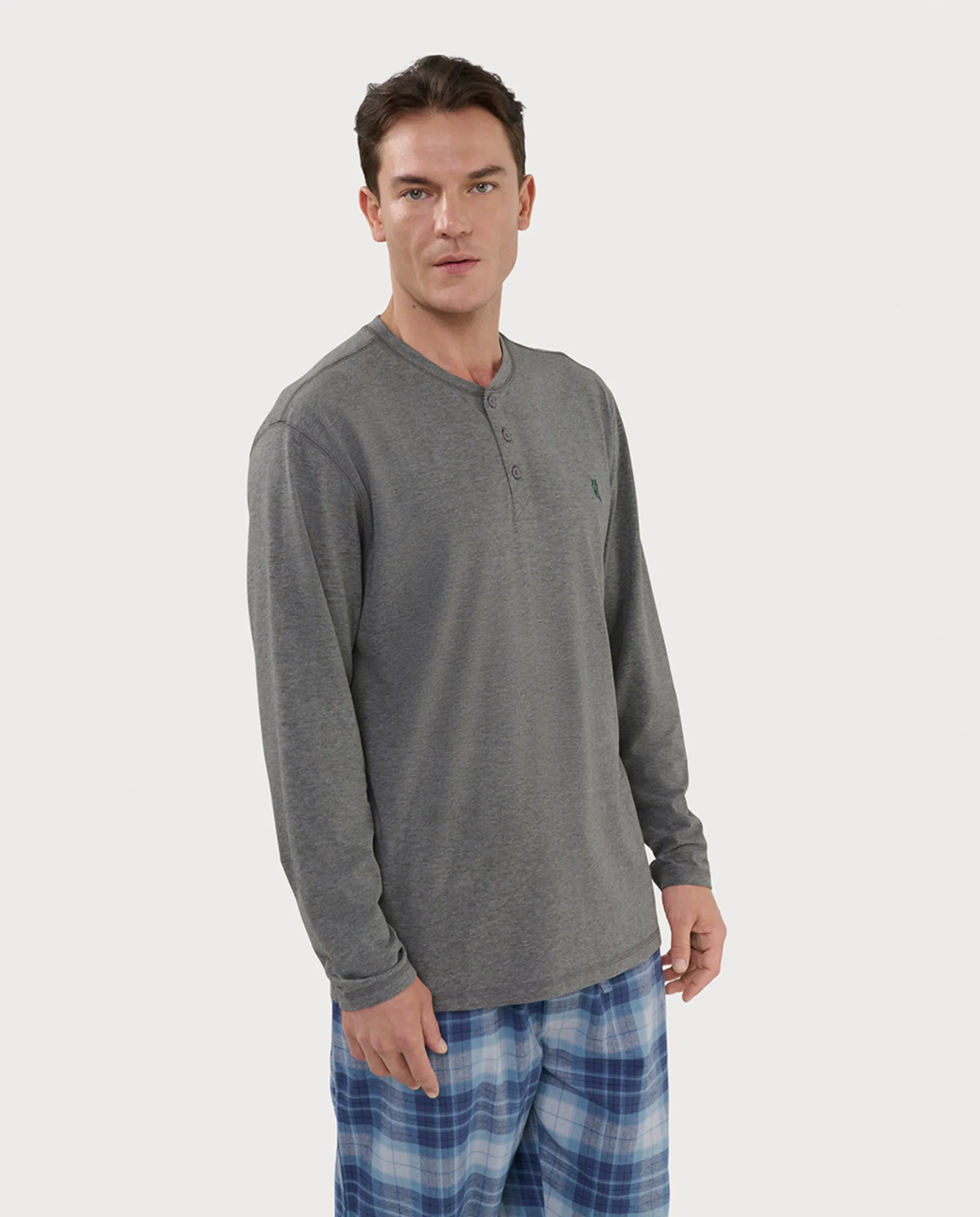 

Мужская рубашка с длинными рукавами и планкой El Búho Nocturno, серый