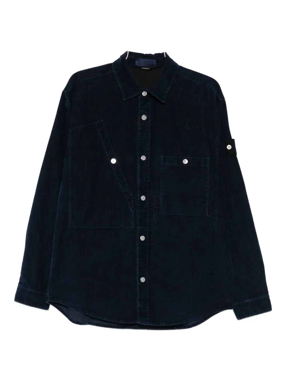 

Вельветовая рубашка с нашивкой-компасом Stone Island, синий