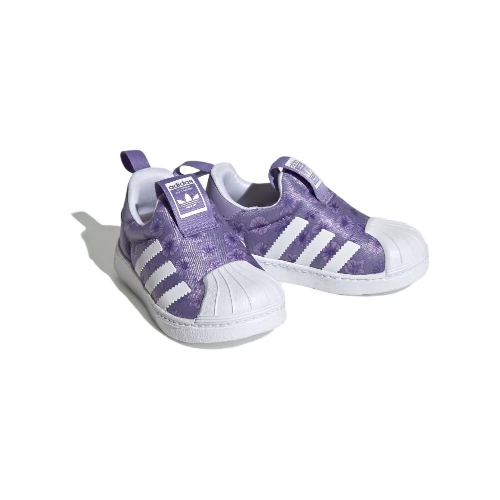 SUPERSTAR 360 Низкие Топы Детские Туфли Пурпурно-Белые Малыши Adidas Originals, Magic Lilac/Cloud White/Happiness Lilac — фото 3