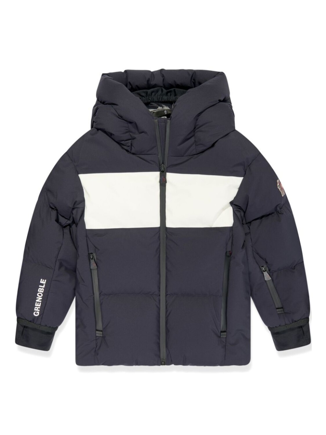 

Куртка-пуховик с логотипом Moncler Enfant, синий