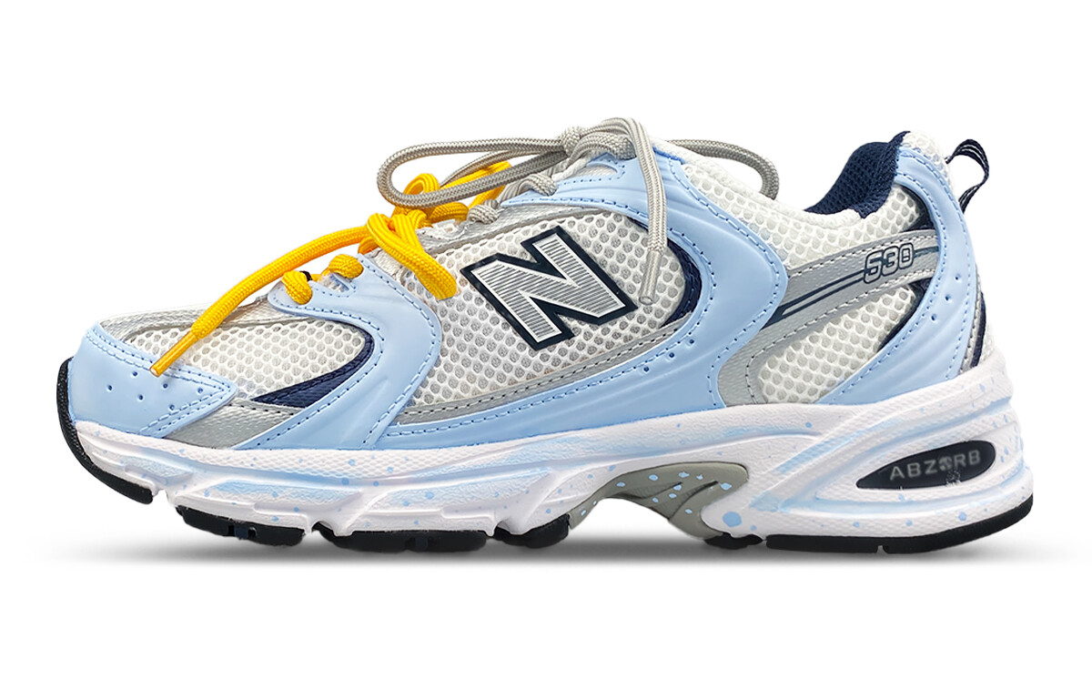 

Кроссовки NB 530 унисекс с низким верхом, белые/серебристые/синие New Balance