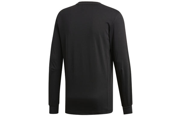 Толстовка adidas Sports Breathable Round-neck Long-sleeve Tee Hooded Shirt Men Black, черный — фото 2