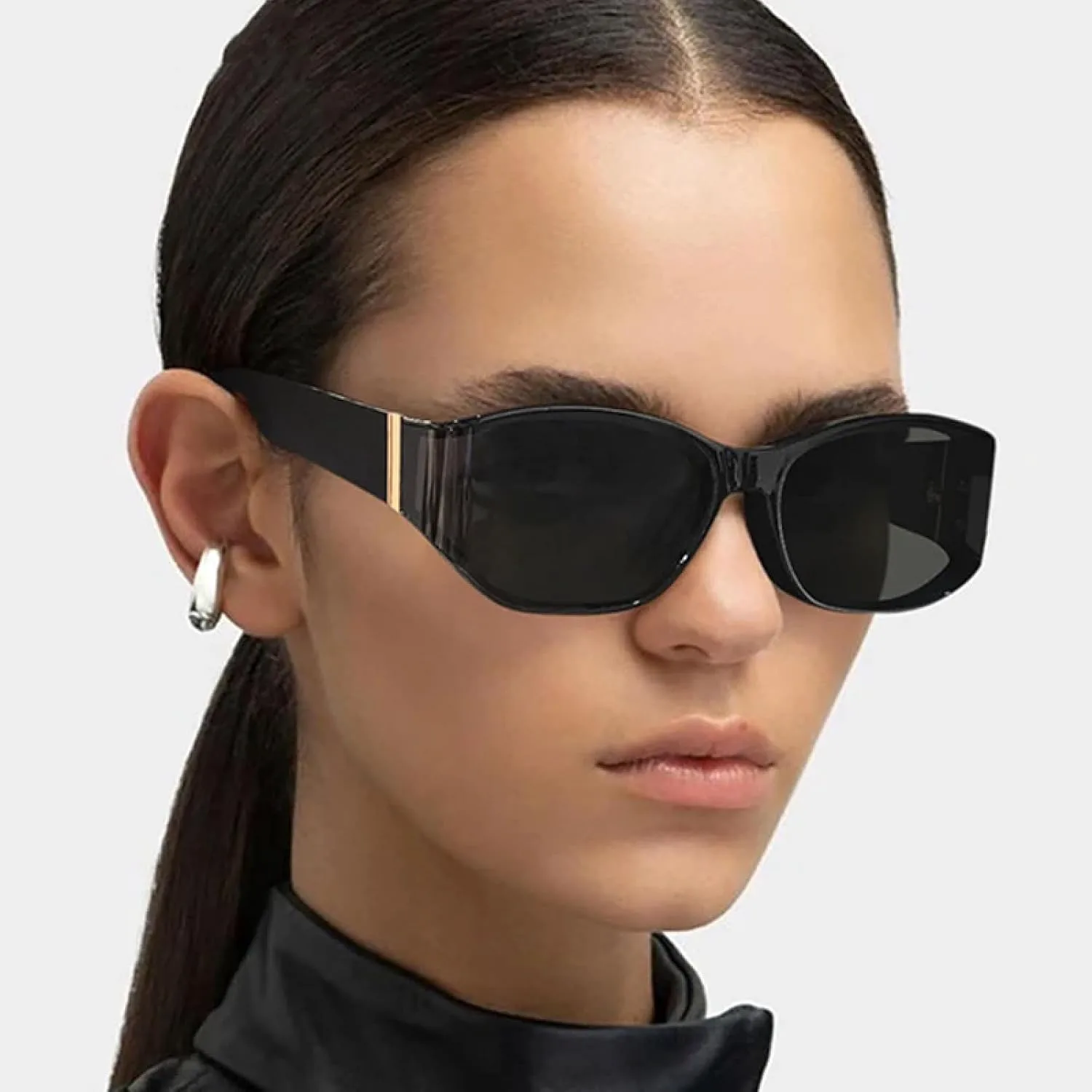 

Винтажные овальные панк-солнцезащитные очки для женщин, роскошная изогнутая оправа, модные очки для мужчин с защитой от УФ-излучения UV400 TVTBBVV, C6green