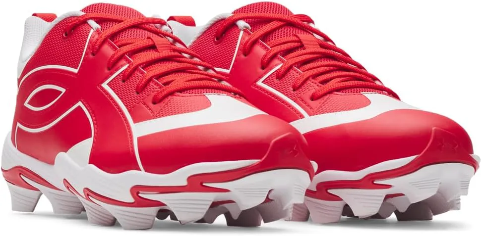 Бейсбольные бутсы Under Armour для мужчин Leadoff Icon Low Rm, красно-белый — фото 2
